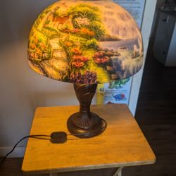 Tiffany Style Table Lamp Stained Glass Floral Decor Nightstand Bedroom Office