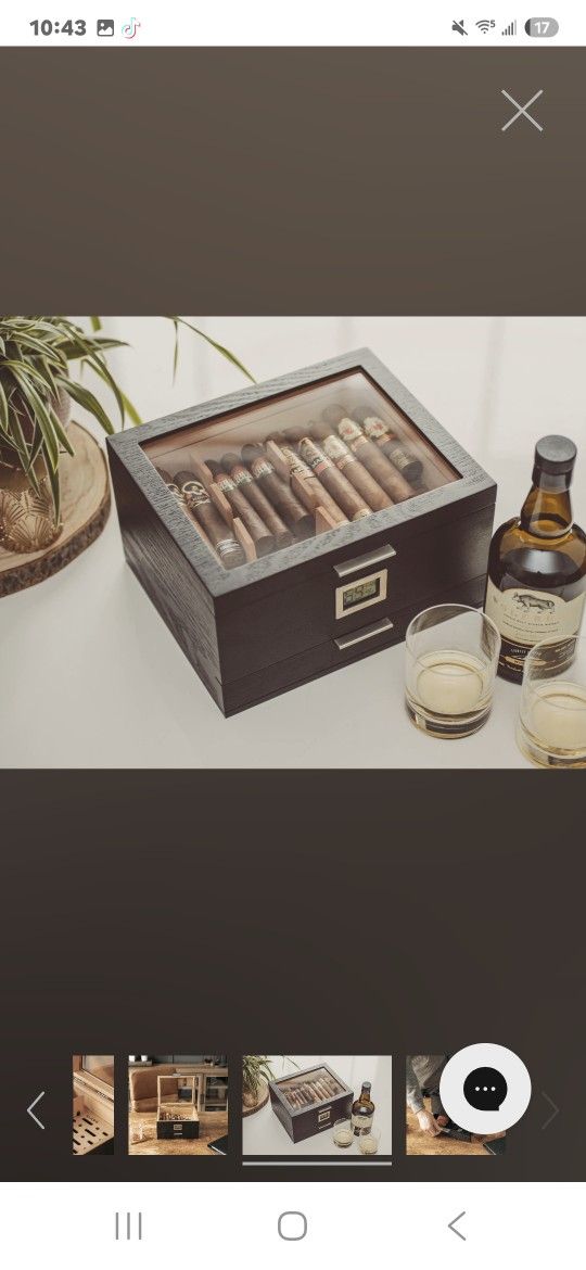 Mill Glass Top HUMIDOR LIKE NEW 