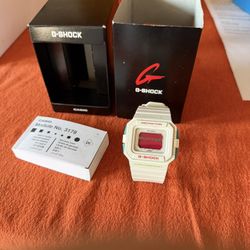 Rare Casio G-Shock Pink Dial Unisex Watch GLS-5500P-7 White Resin Digital