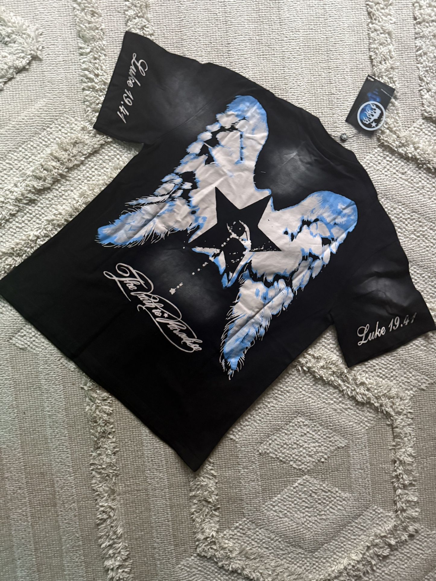 🔥 Hellstar “Luke 19:41 – The Way to Paradise” Tee (Blue Edition)