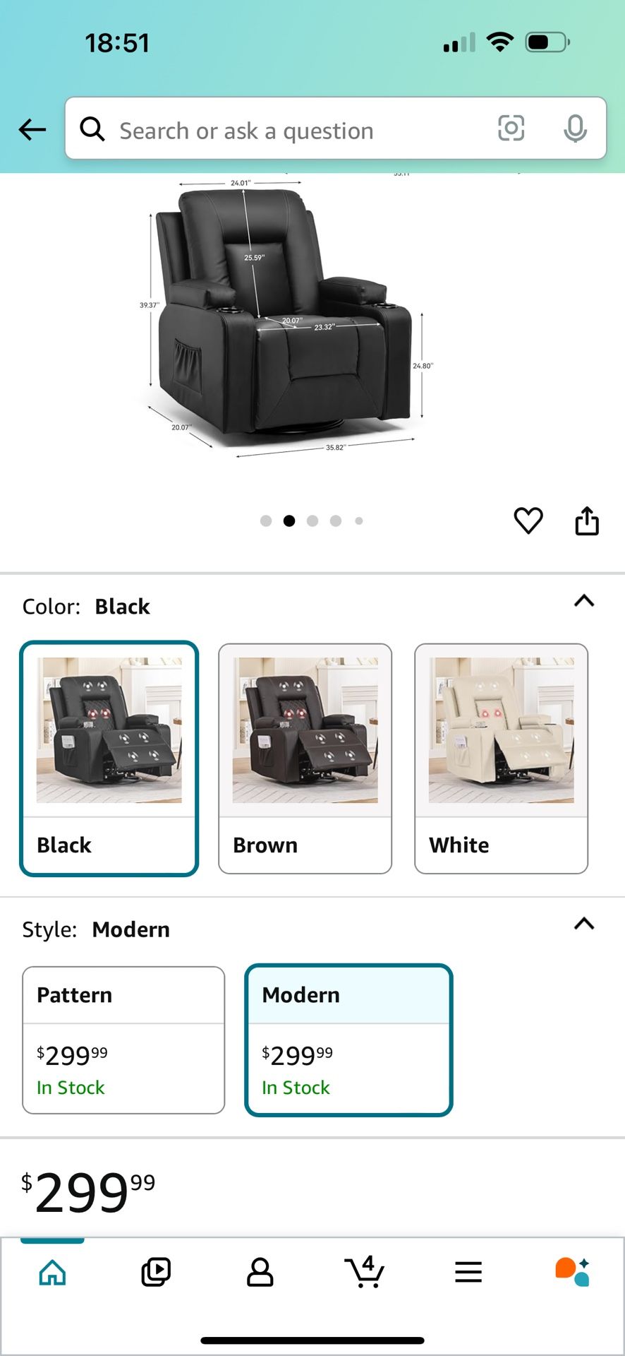 Recliner Chair Swivel Rocker Recliners Massage and Heat Reclining Chair Reclining Sofa with Side