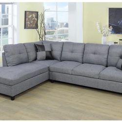 Grey Linen Larelle 103.5" Wide Sofa & Chaise By Red Barrel Studio®
