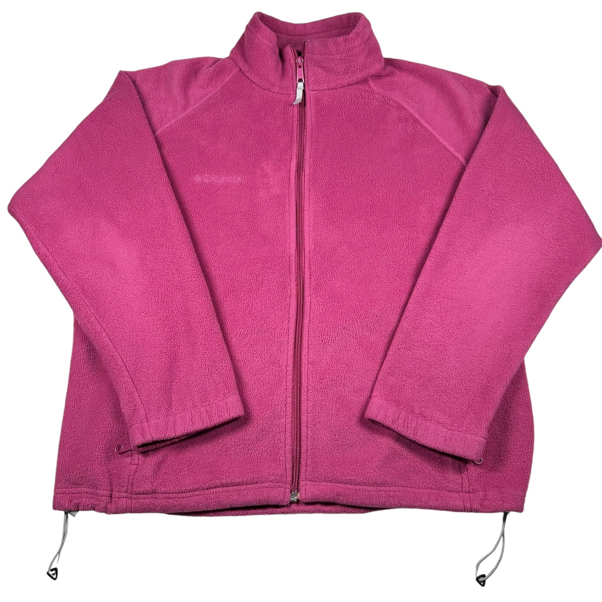 Columbia Fleece Full Zip Jacket - Pink - Size 1X Plus Size
