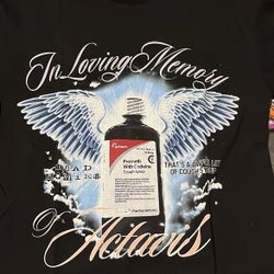 Awful Lotta Cough Syrup Graphic Tee – Size Small – Black Streetwear Shirt 