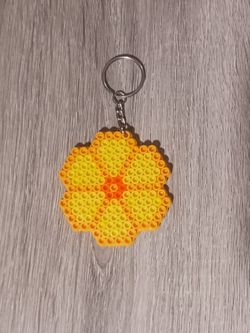Yellow And Orange Flower Made Of Peler Beads