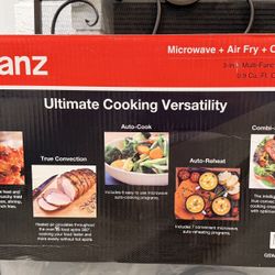 Galanz 0.9 Cu ft Air Fry Countertop Microwave, 900 Watts, Stainless Steel