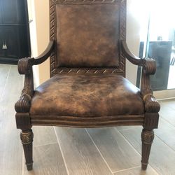 Rustic Distressed Leather Arm Chair by Best
