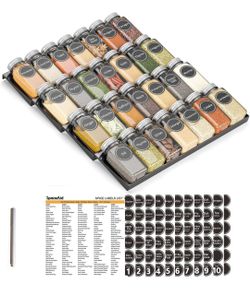 28 spice jar organizer with 4 racks