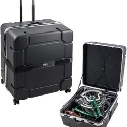 B&W International Foldon Hard Shell, Travel Bicycle Case for Folding Bikes, Black