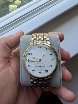 Silver and gold dress watch