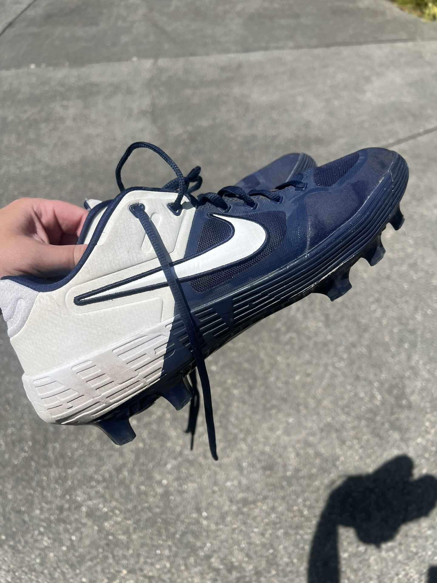 Nike Baseball Cleats - M11.5 (Navy Blue & White)