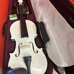4/4 White Violin with New Bow, Digital Tuner, Shoulder Rest, Extra Strings $95 Firm