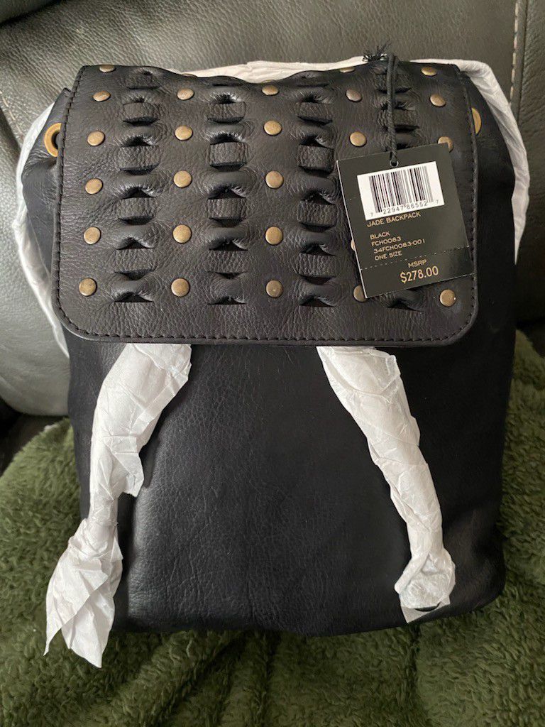 NEW Frye Womens Jade Studded Black Leather Backpack