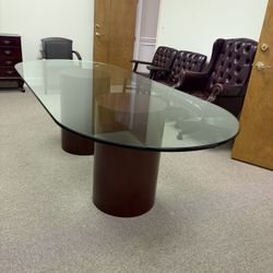 	Large Glass Conference Table – Excellent Condition