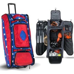 USA Bownet Commander Bag - Baseball & Softball Wheeled Catcher's Bag