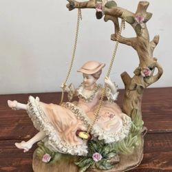 Ardalt Thorens Swing Movement Ceramic Japan Musical Box Figurine f225 Vintage