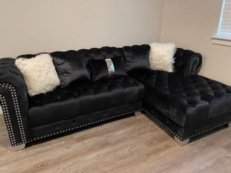 Sectional Velvet Black 