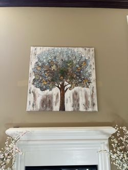 Large 3D Textured Tree Wall Art – 39” × 39”