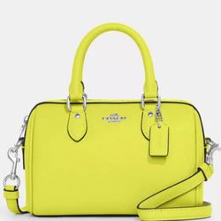 Coach Crossbody Mini Rowan Bright Yellow With Tags
