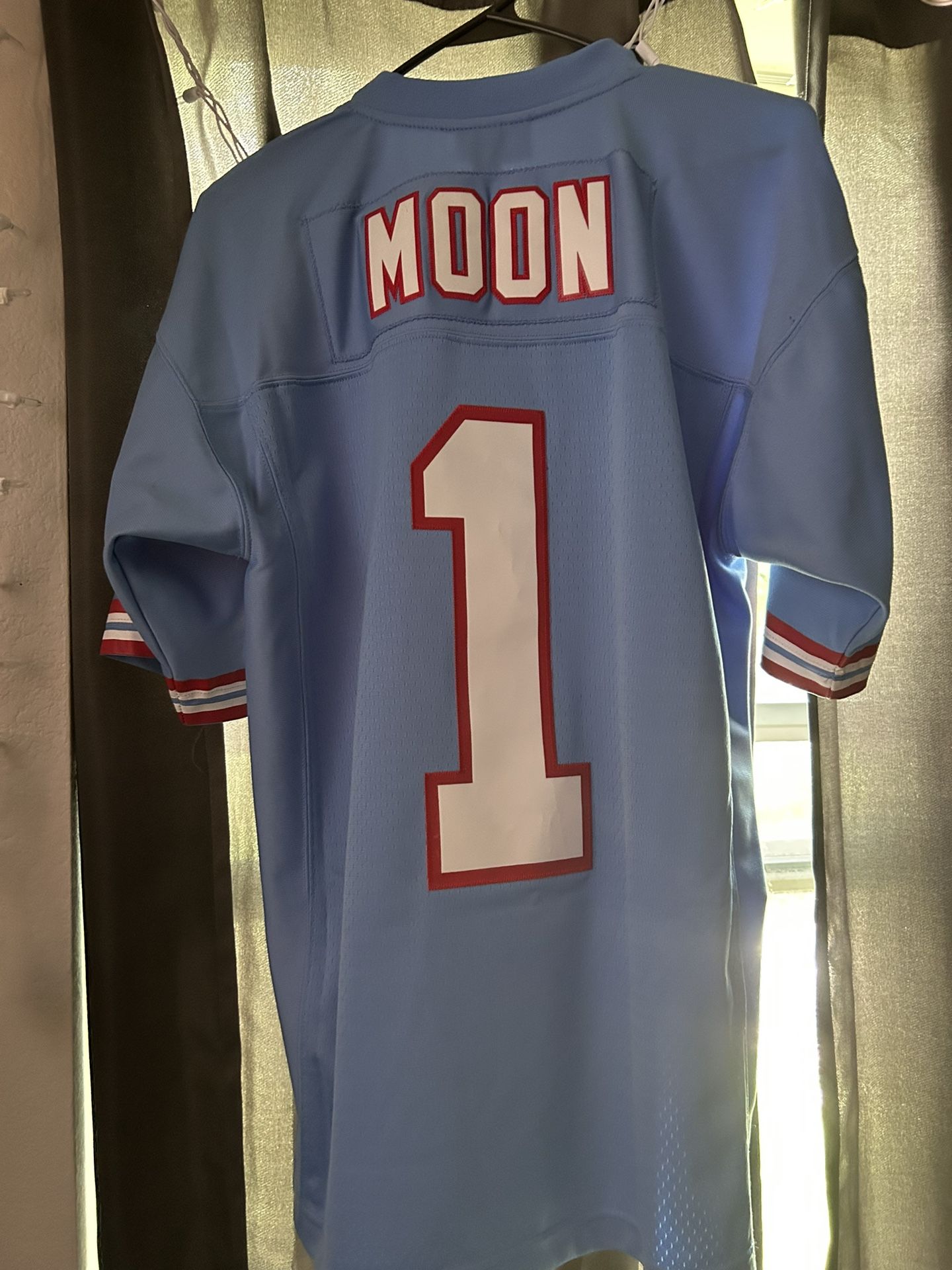 HOUSTON OILERS BABY BLUE MOON JERSEY MITCHELL & NESS THROWBACK