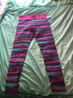 Xersion Girl’s Striped Size Large (14) Active Pants-NEW