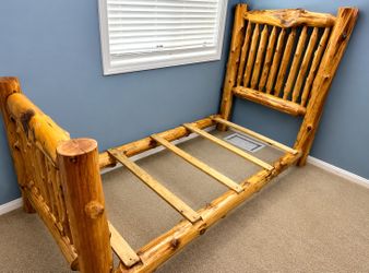 Rustic Log Twin Bed Frame