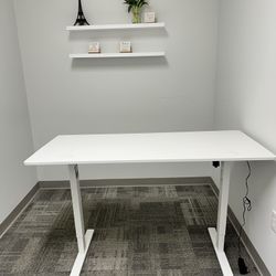 Adjustable Height Desk Table Office White