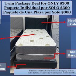 🚨 HUGE SALE 🚨 Brand New Twin Bed Frame With Mattress And Box Spring In Stock NOW !!! 