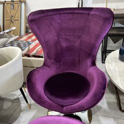 Purple Chair And Footrest 