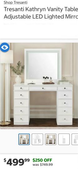 Vanity desk led mirror modern