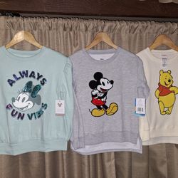 Disney Minnie, Mickey & Pooh Girls Sweaters In Size 8 Purchase Together Or Individually See Description