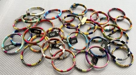 Narrow Textile bangle bracelets, $10 each, close outs from Nordstrom
