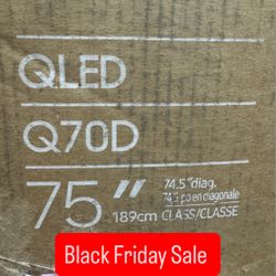 SAMSUNG 75-Inch Class QLED 4K Q70D Series Quantum HDR, Dual LED, Object Tracking Sound Lite, Q-Symphony, Motion Xcelerator Turbo+, Gaming Hub, Smart T