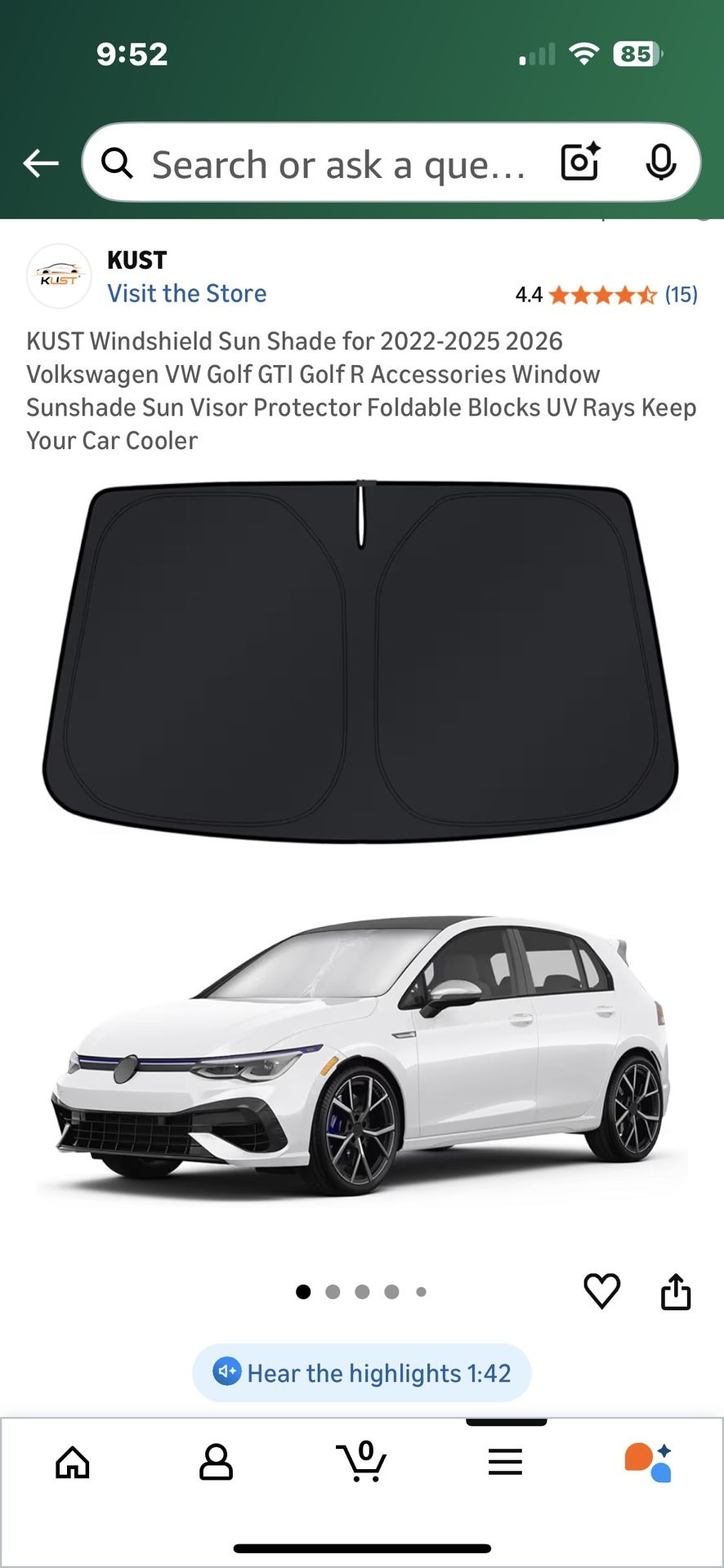 Sun Shade For Volkswagen Golf
