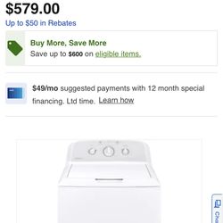 Brand New In Box: Hotpoint 3.8-cu ft Agitator Top-Load Washer (White) $500