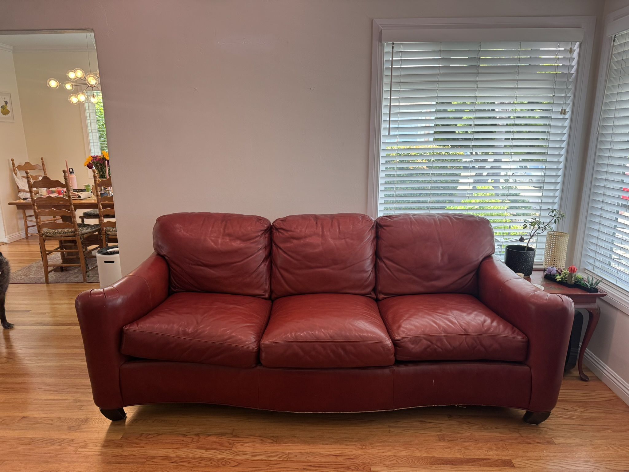 Red Leather Sofa