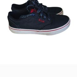 Vans Unisex Youth Black and Red Checkered Sneakers Size 4