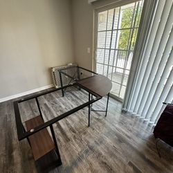 L-Shaped Desk with Glass Top