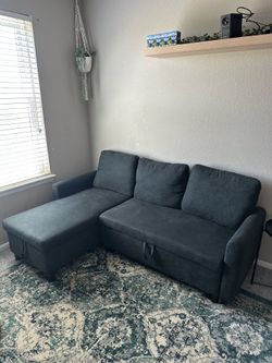 Pullout Sofa with Storage Ottoman