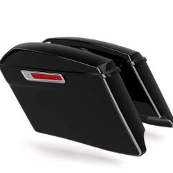 CVO Style Vivid Black 4" Stretched Hard Saddlebags Fit For Harley Touring '14-'up