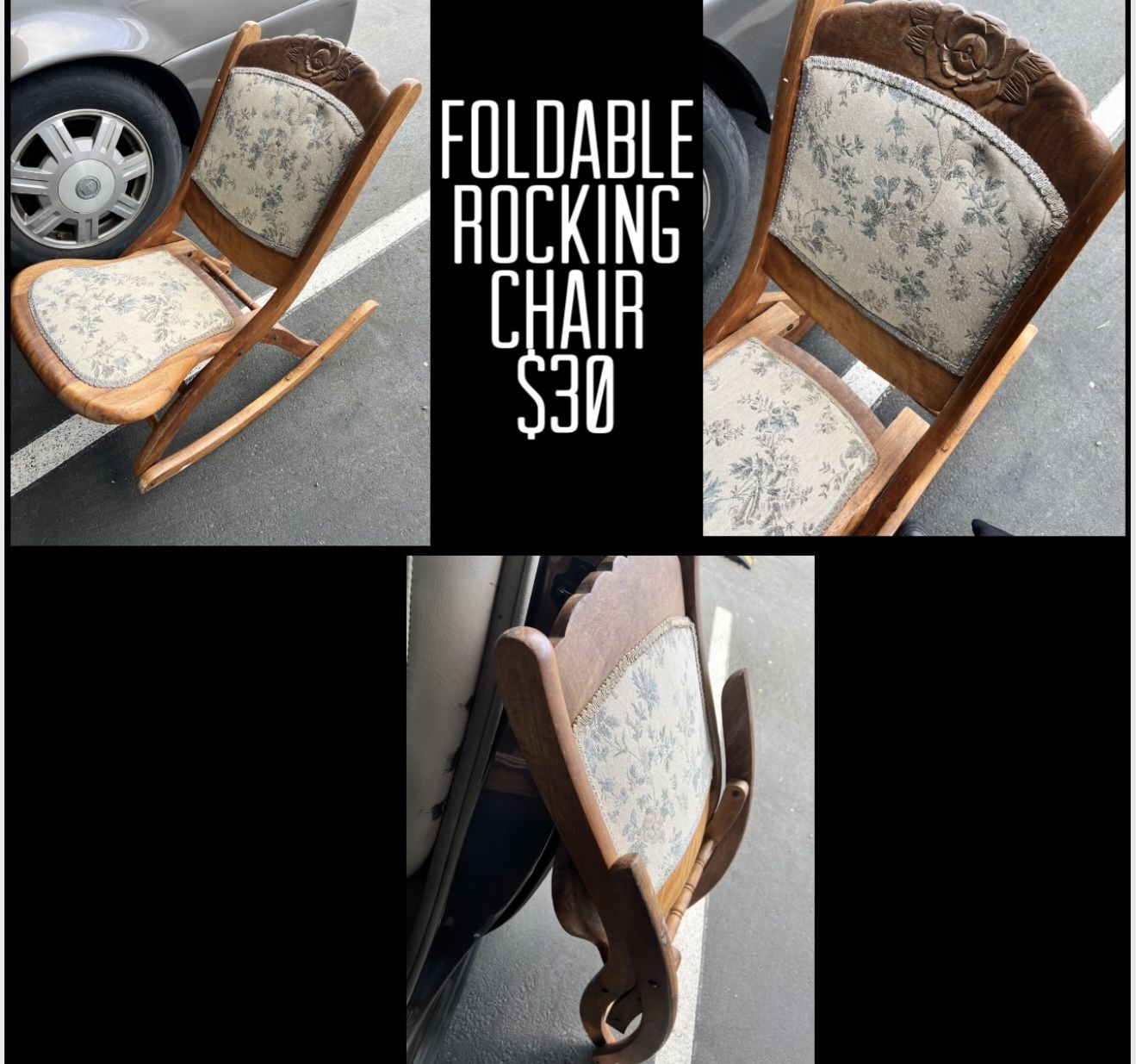 $30 Foldable Wooden Rocking Chair