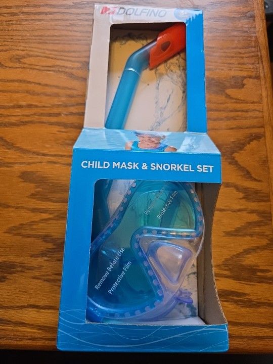 Dolfino 3+ Child Snorkle & Mask Set Combo Blue Summer Pool Water New