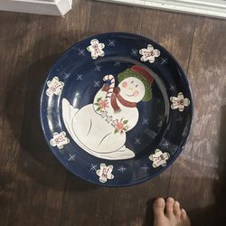 snowman plate