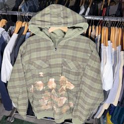 Vintage Reversible Plaid Surf Quicksilver Zip up hoodie 