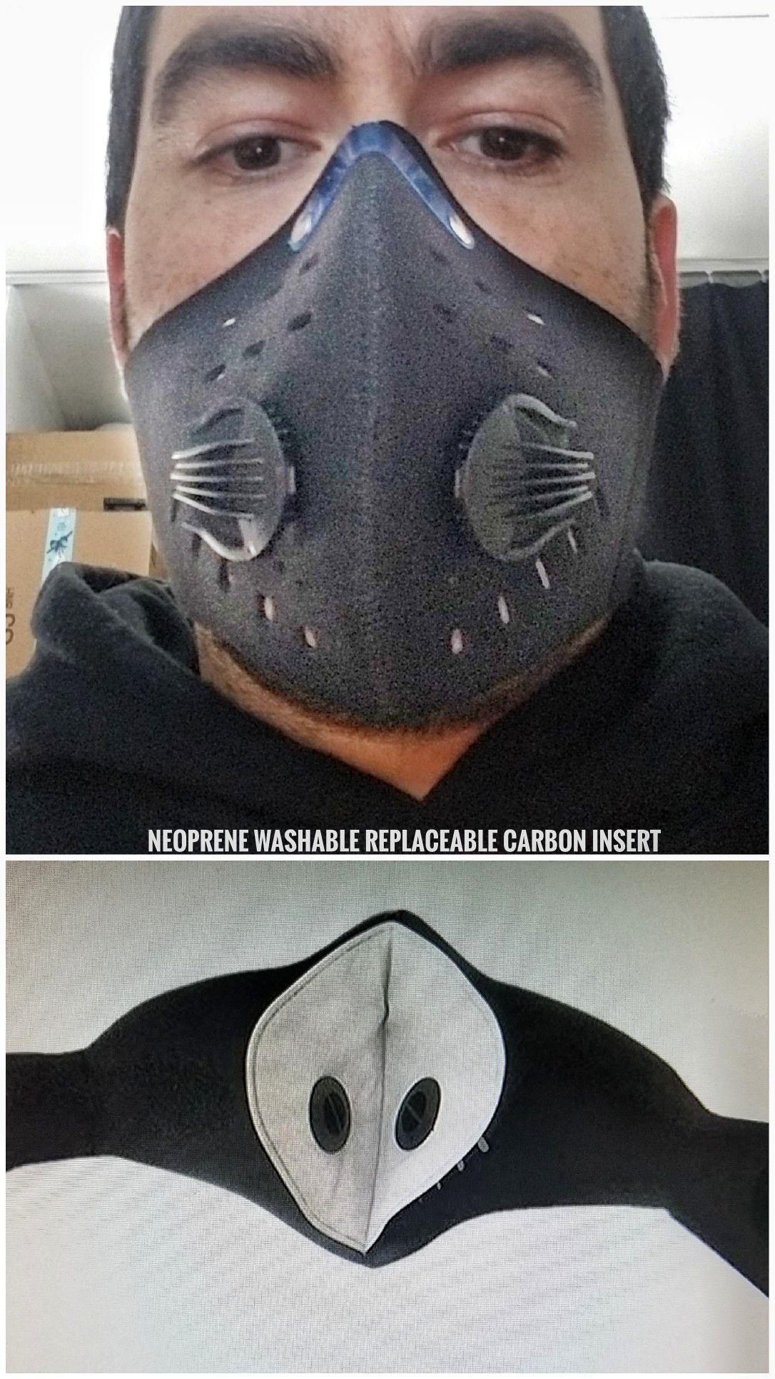 2 pcs. Black neoprene running mask (not for medical use)