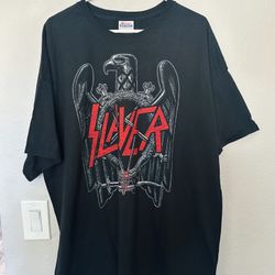 Oversized Slayer Graphic Black Band Tee Vintage 