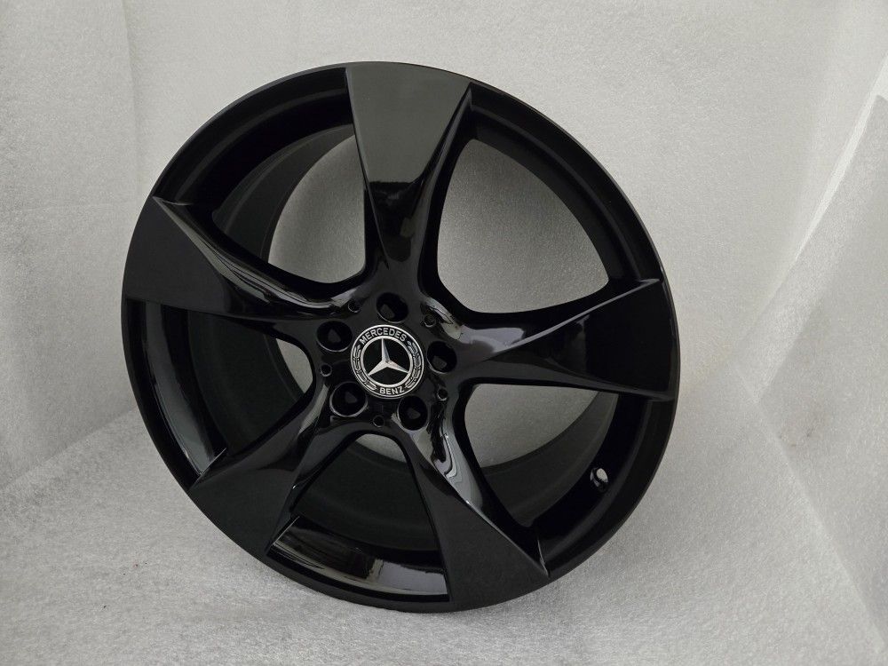 Set 4 Stock 19" Mercedes Black Wheels Rims OEM 