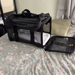 Black Mesh Pet Carrier Dog Puppy Cat Kitten
