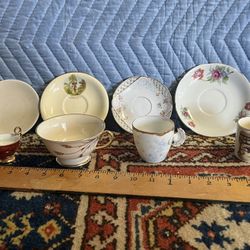 9 Miscellaneous Porcelain Cups Saucers Germany Japan Etc…