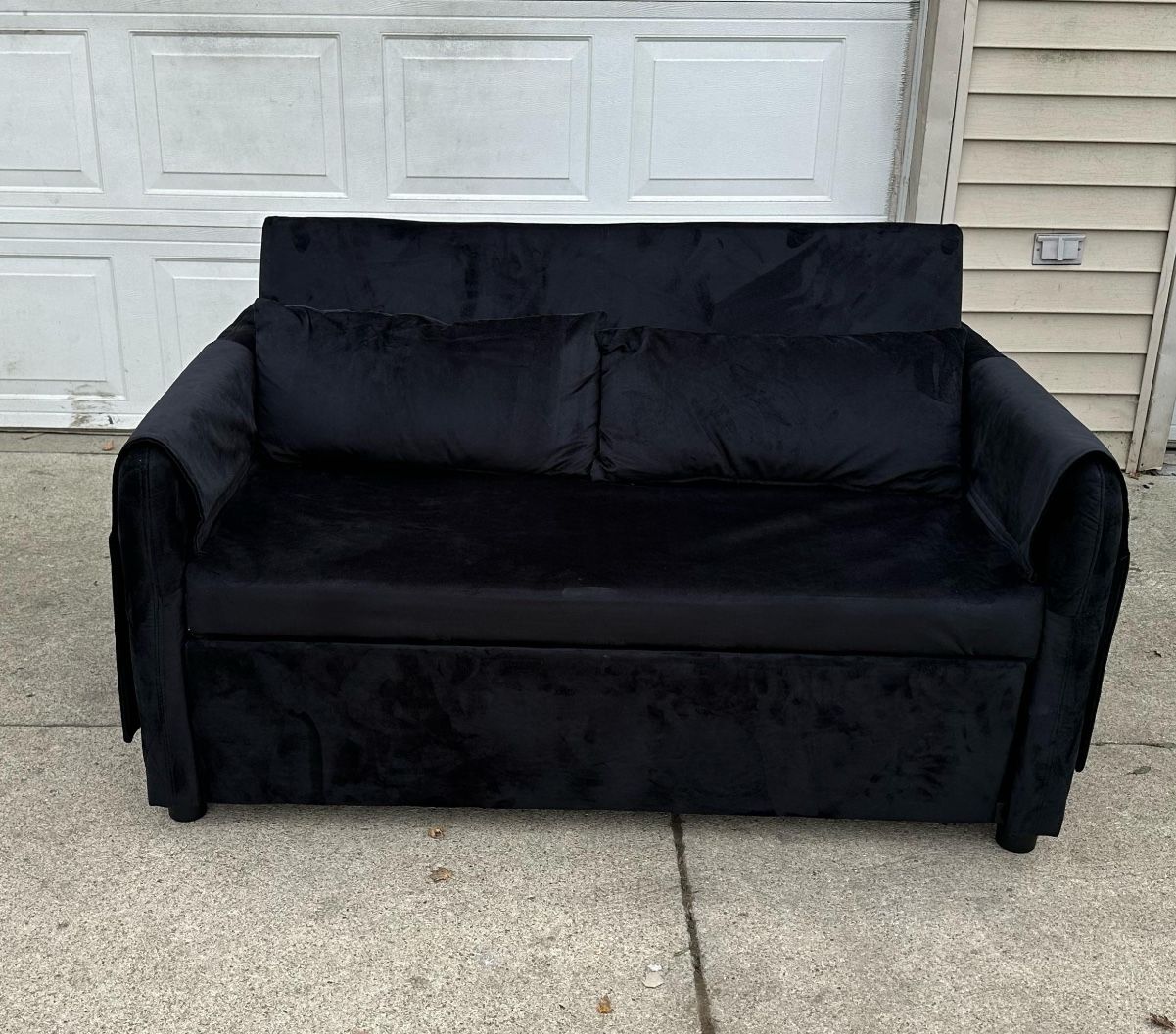 New convertible sofa bed couch with pull out bed - black